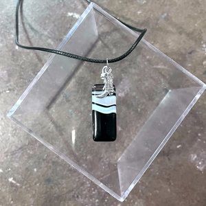 Onyx Agate Western Cowboy Boot Necklace